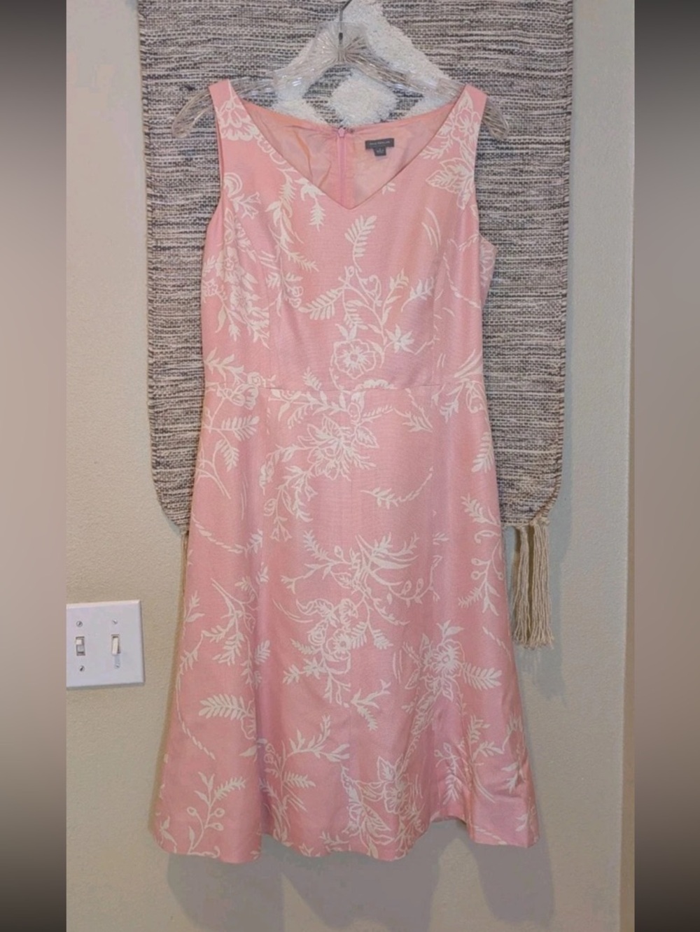 Ann Taylor Pink & White Floral Midi Dress